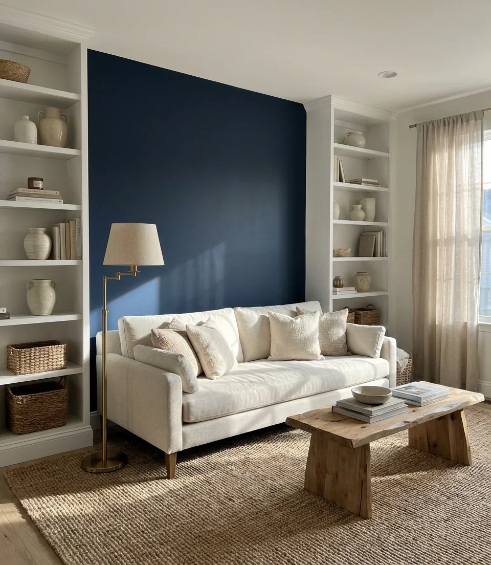 Navy and White Classic Living Room 1