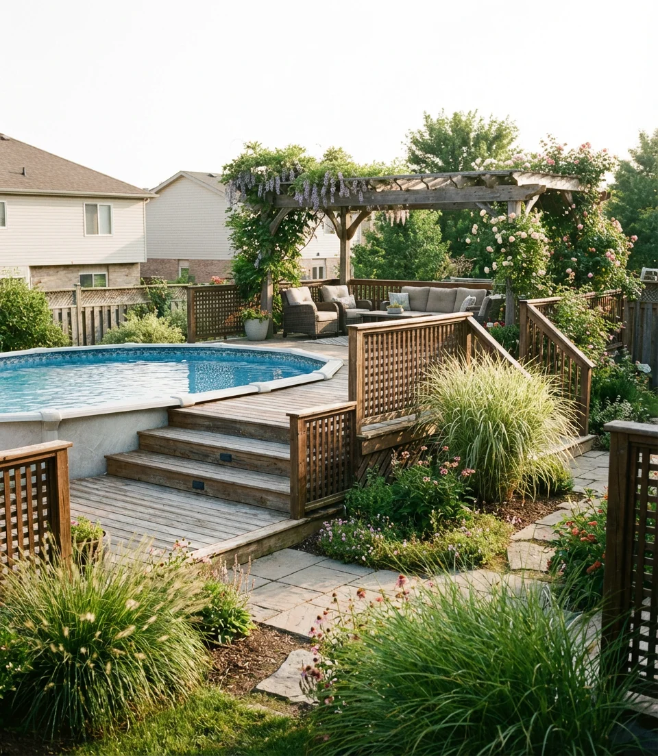 Nice Above Ground Pool Landscaping 2