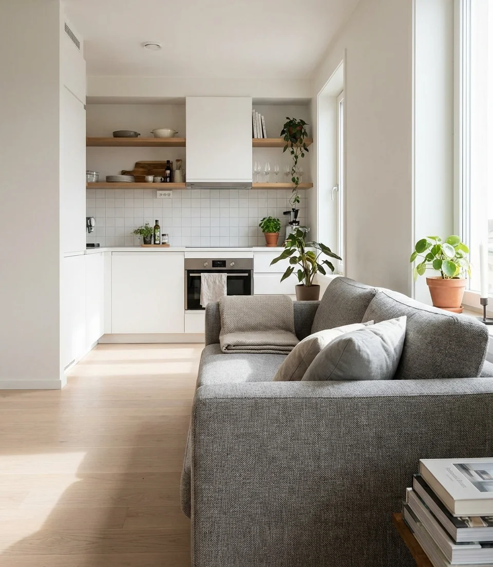 Open-Concept Living Room and Kitchen Flow 1