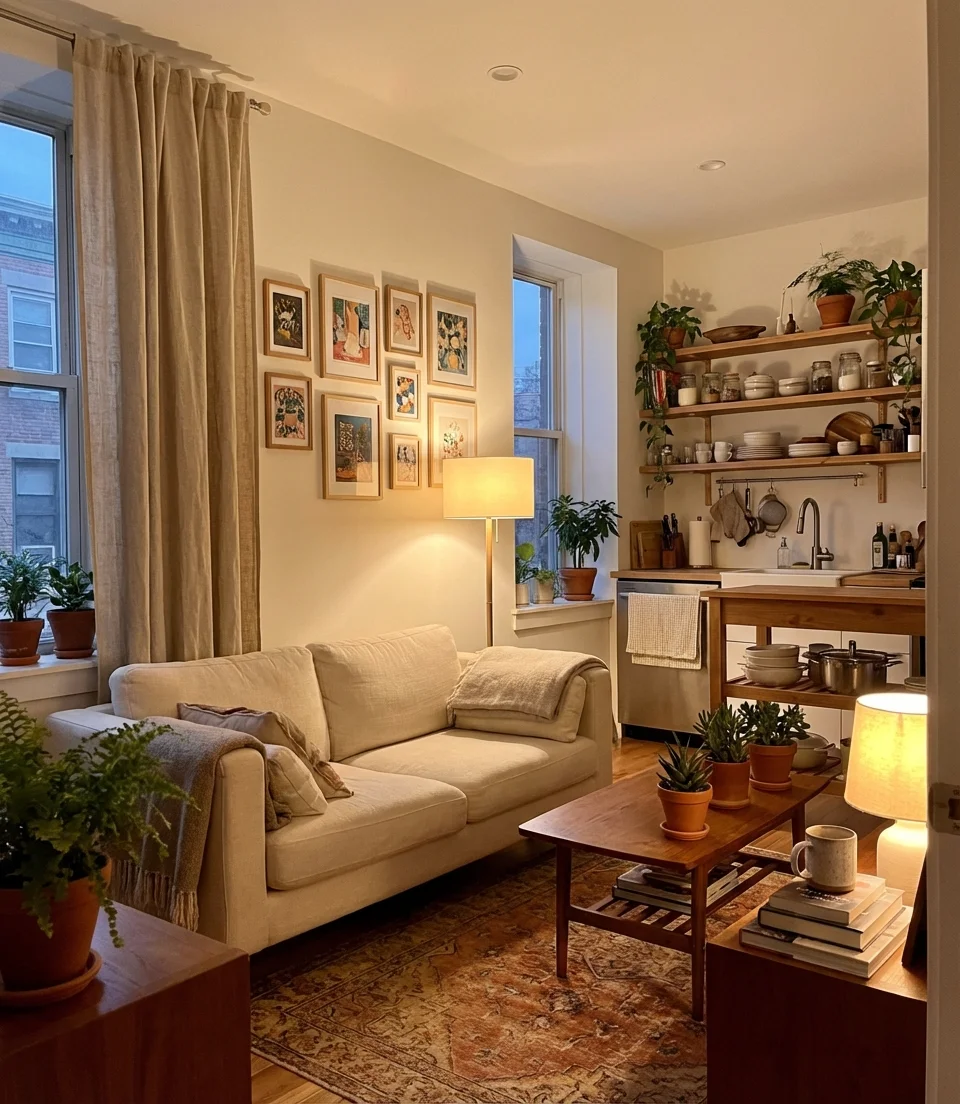 Open Floor Plan with Warm Aesthetic for Apartments 1