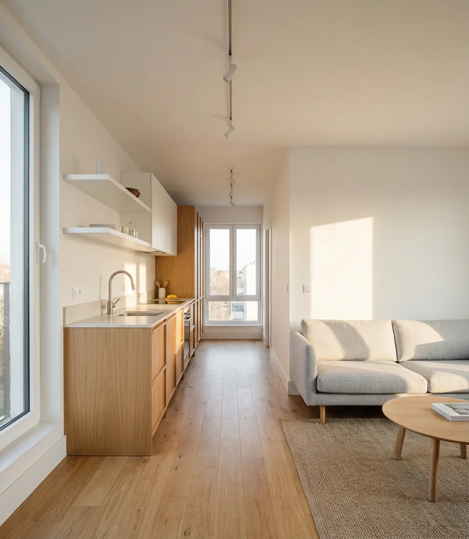 Open Kitchen Living Room Layout for Narrow Spaces 1