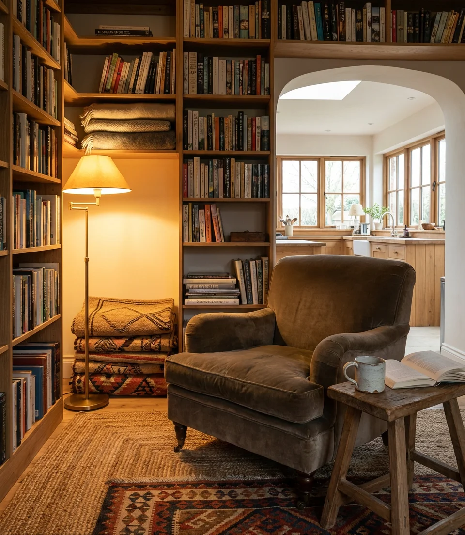 Open Kitchen Living Room with a Reading Nook or Snug Corner 2