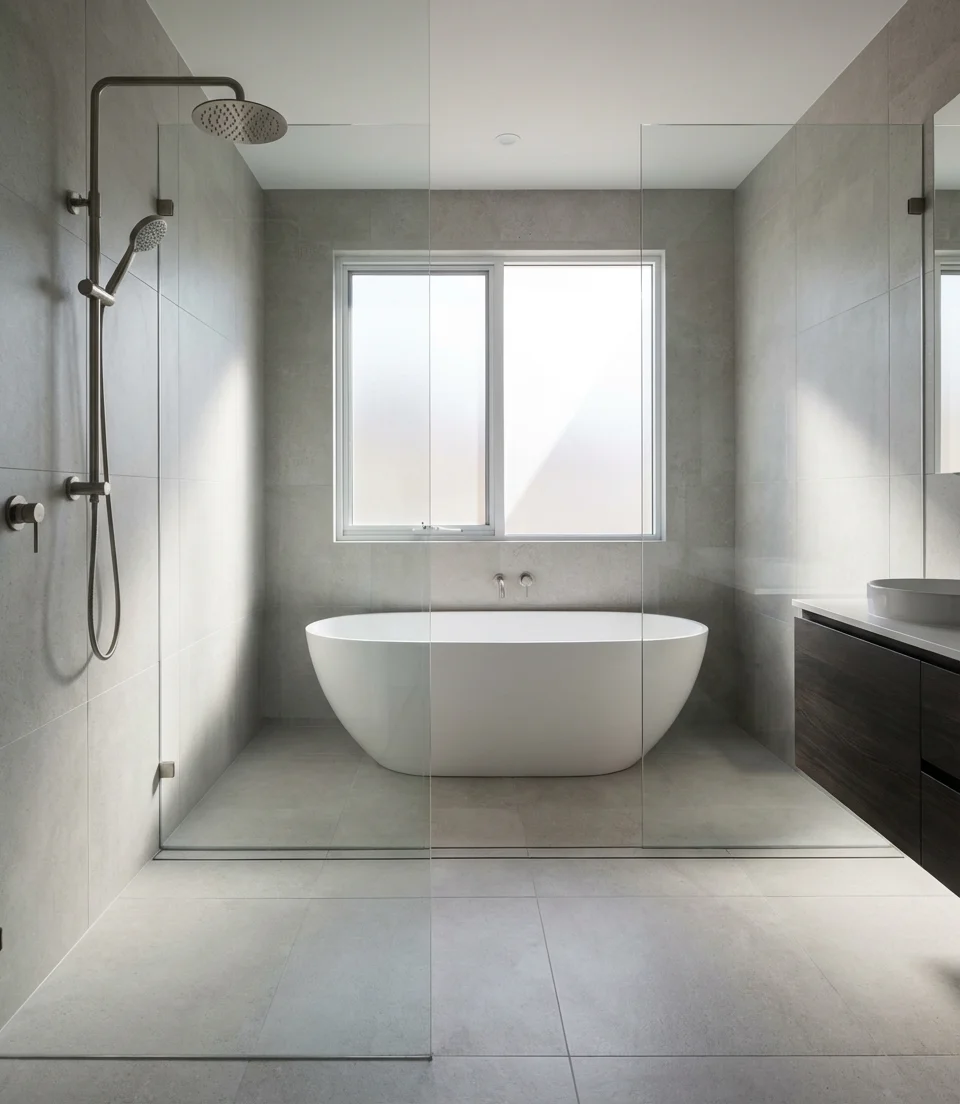 Open Layout with Glass Master Baths and Wet Rooms 2