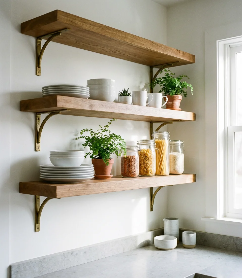 Open Shelving with Curated Display 1