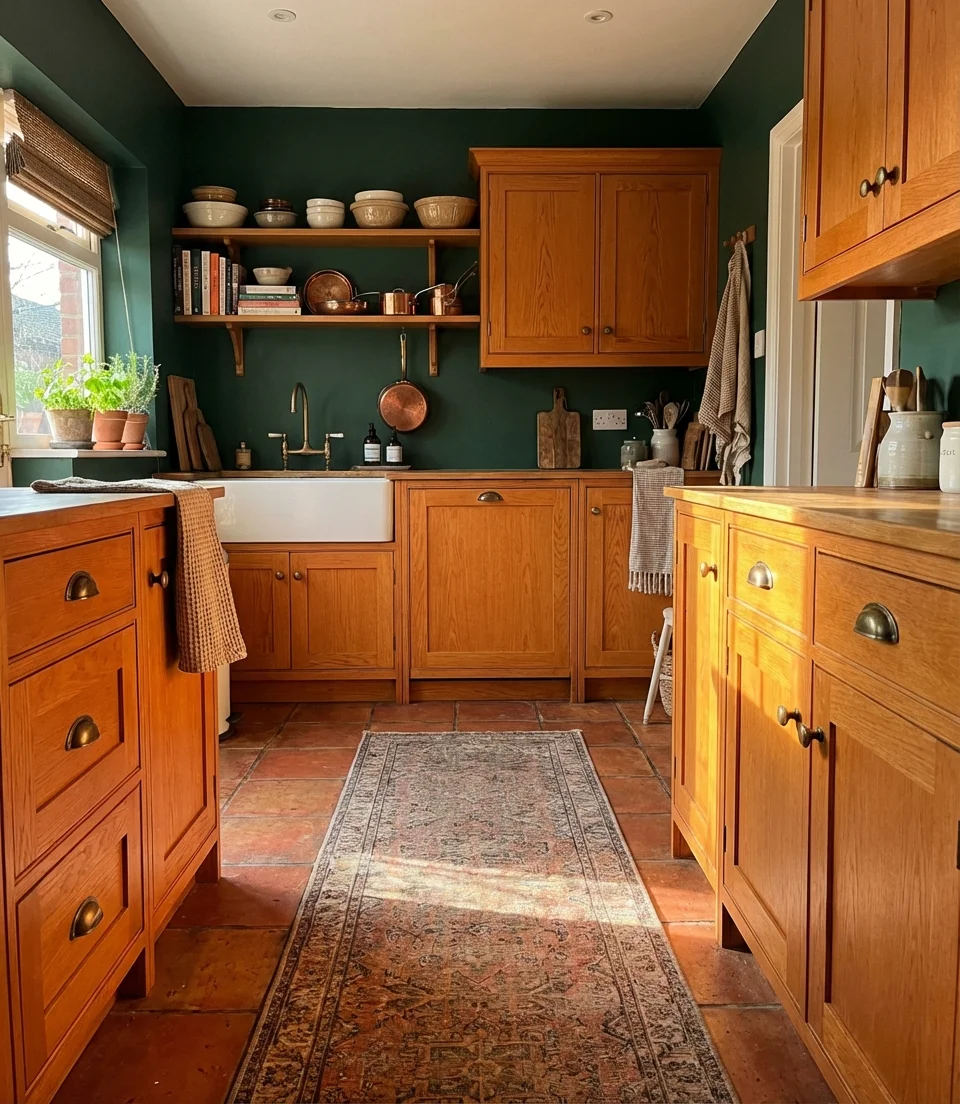 Orange Oak Cabinets Styled with Intention 1