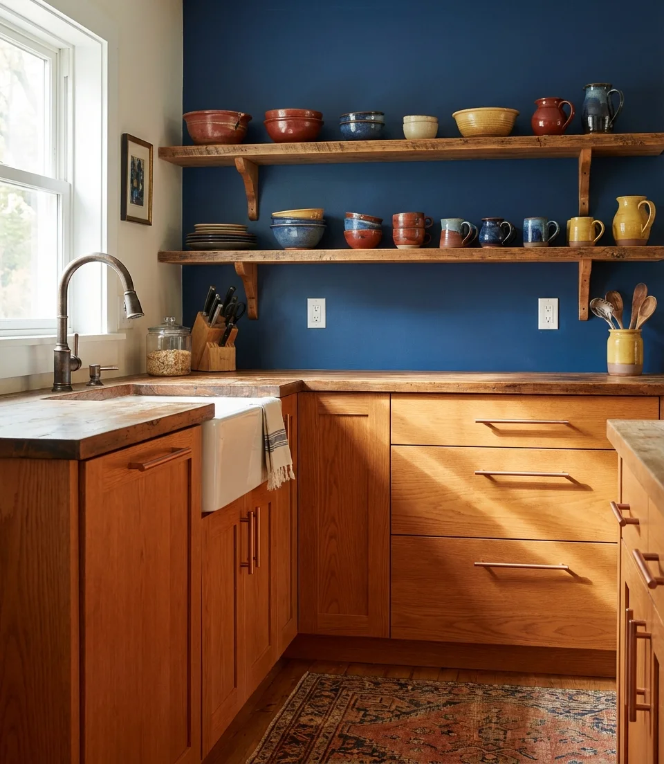 Orange Oak Cabinets Styled with Intention 2
