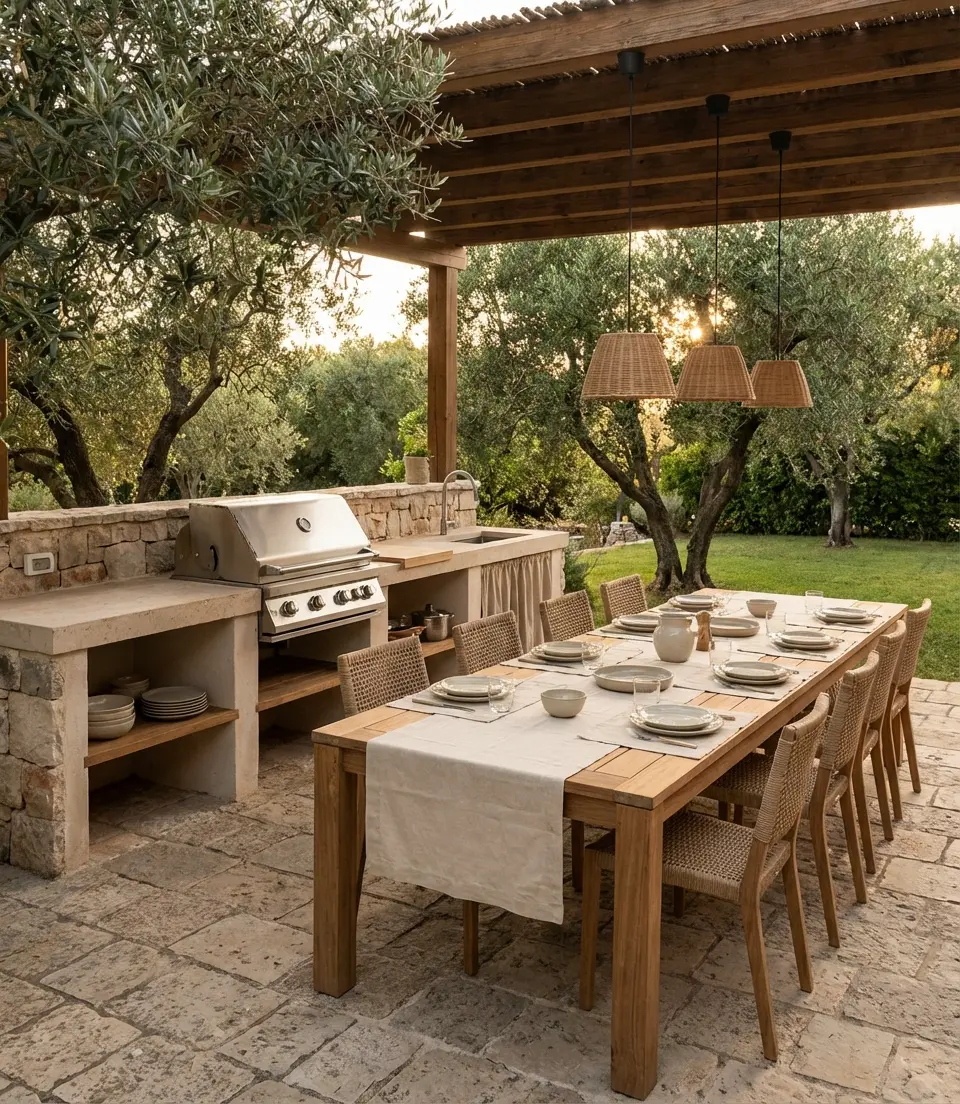 Outdoor Kitchen Area with Dining Zone 1