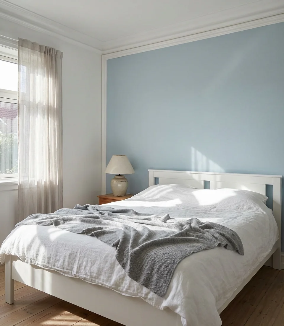 Pale Blue with White Crown Molding 1