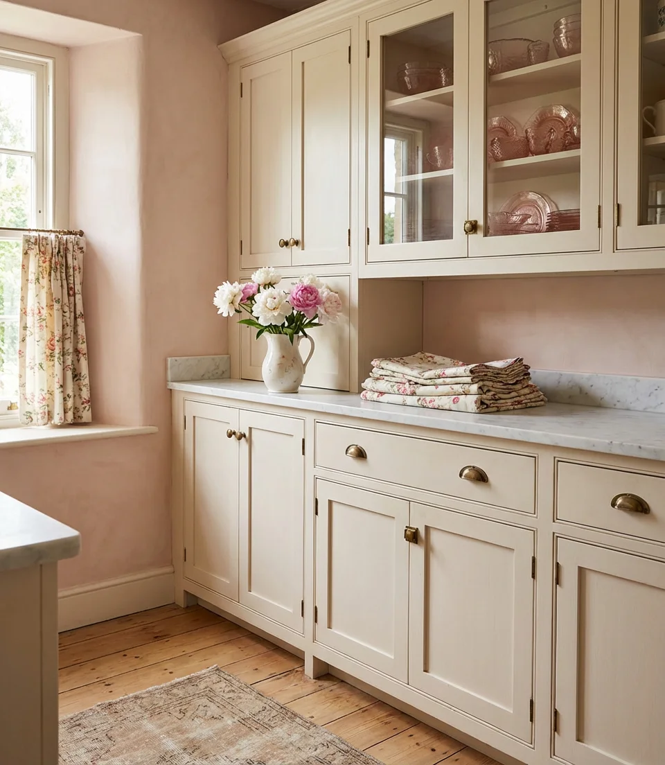 Pink Cottagecore Kitchen with Soft Pastels 1