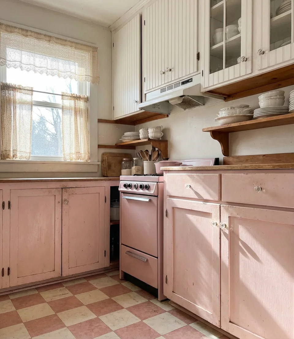 Pink Cottagecore Kitchen with Soft Pastels 2