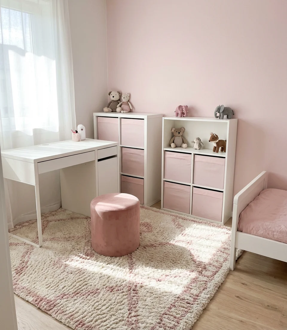 Pink IKEA Small Space Girls' Room 2