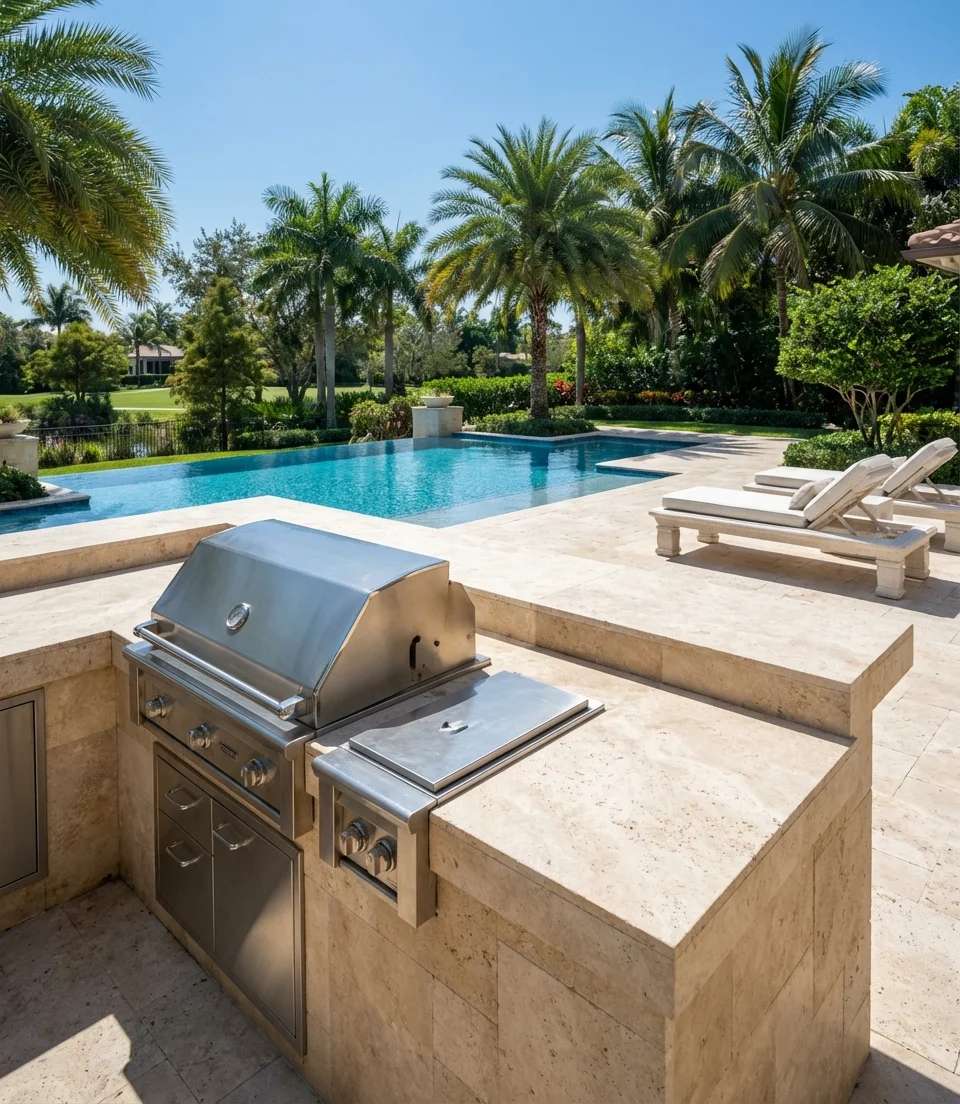 Pool Ideas with Integrated Outdoor Grill Station 1