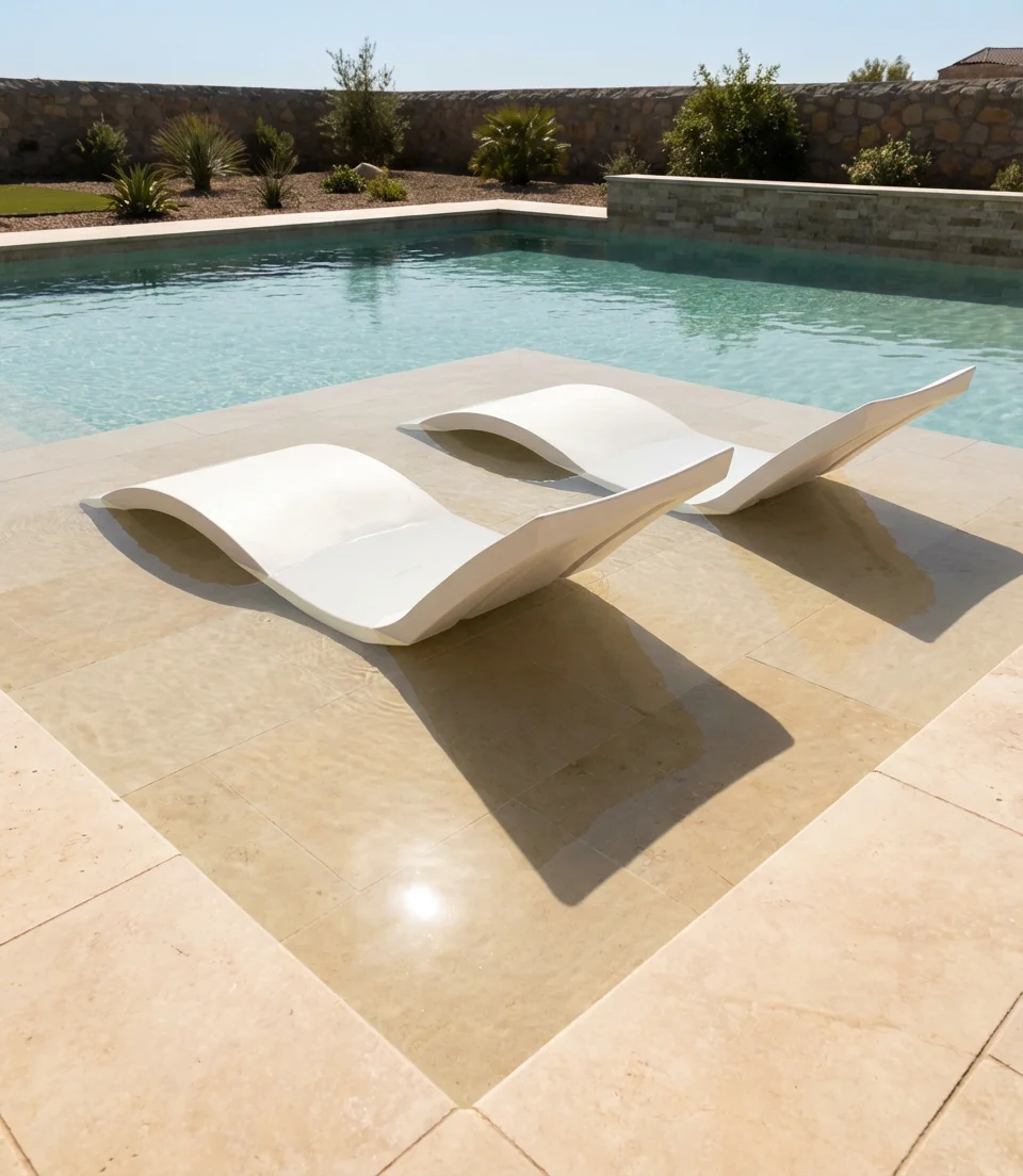 Pool with Built-In Tanning Ledge 1