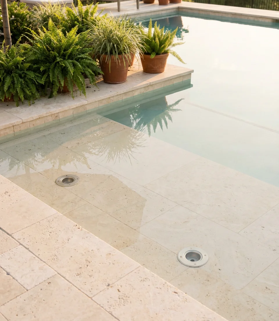 Pool with Built-In Tanning Ledge 2