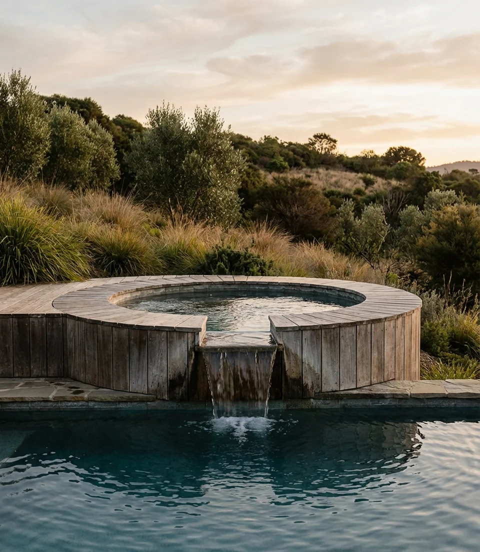 Pool with Elevated Spa Overlook 2