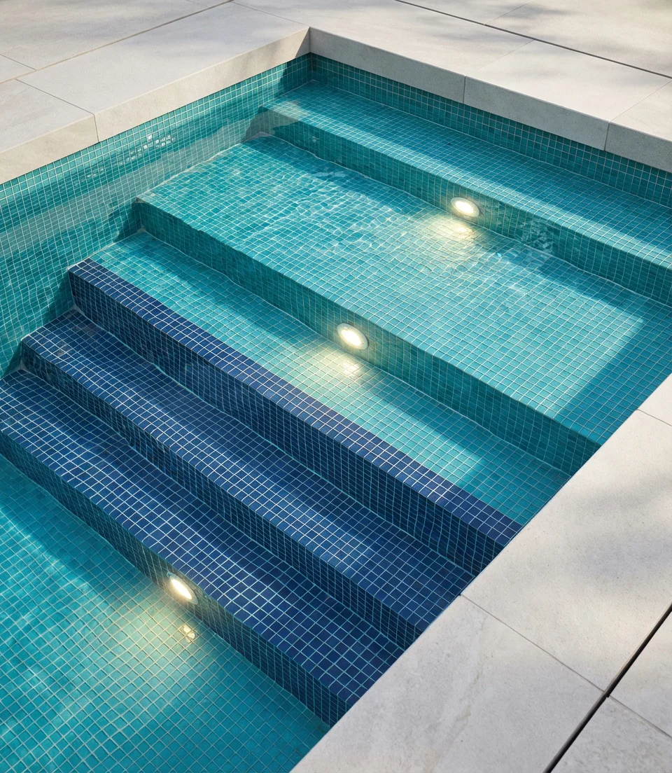 Pool with Glass Tile Mosaic Accents 2