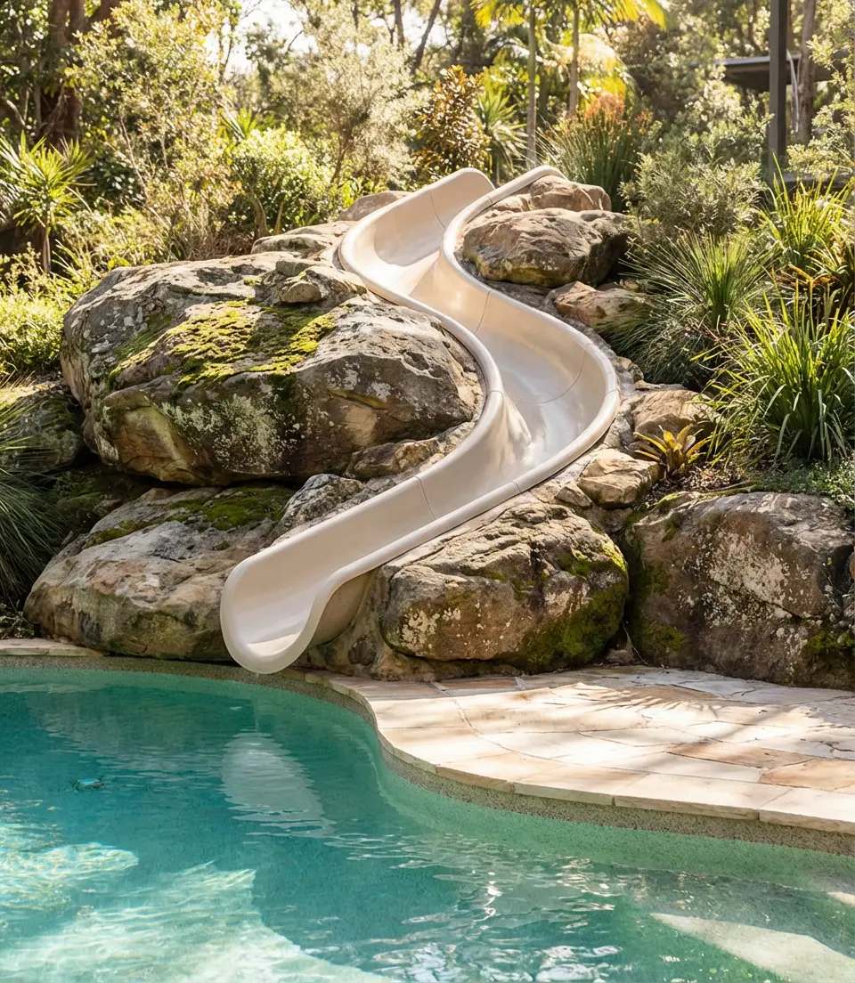 Pool with Integrated Water Slide 1