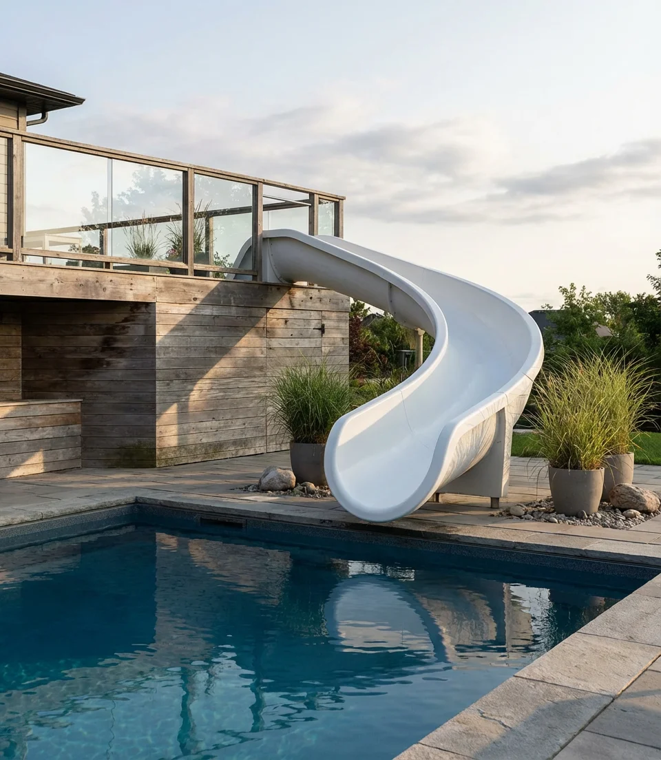 Pool with Integrated Water Slide 2