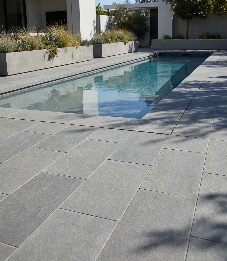Pool with Linear Deck Pavers 1