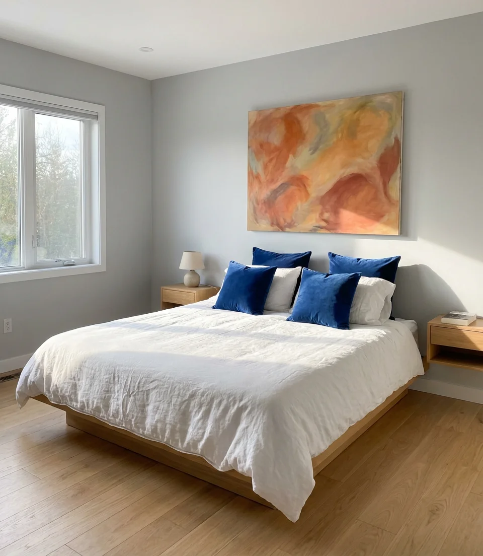 Pop of Color on a Soft Gray Canvas 1