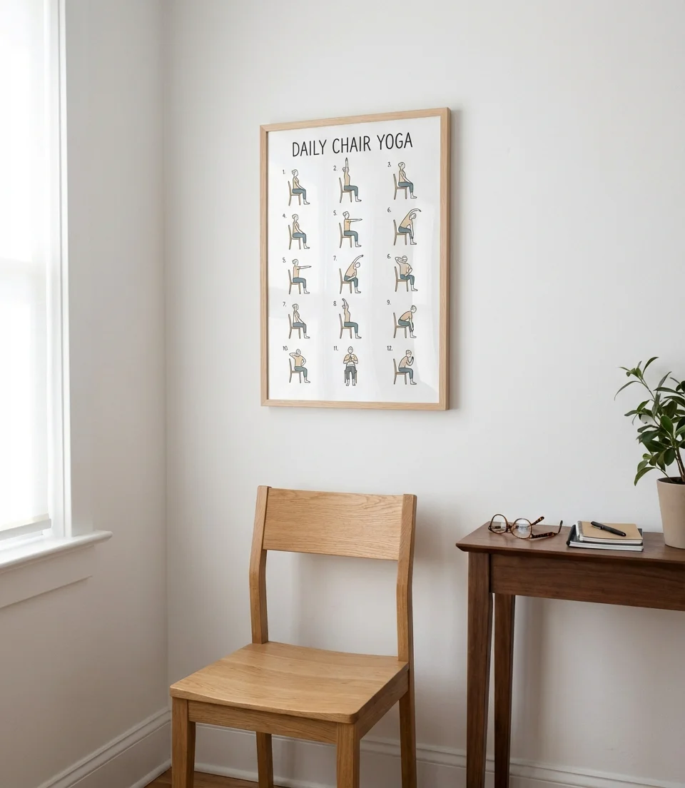Printable Chair Yoga Chart for Daily Practice 1