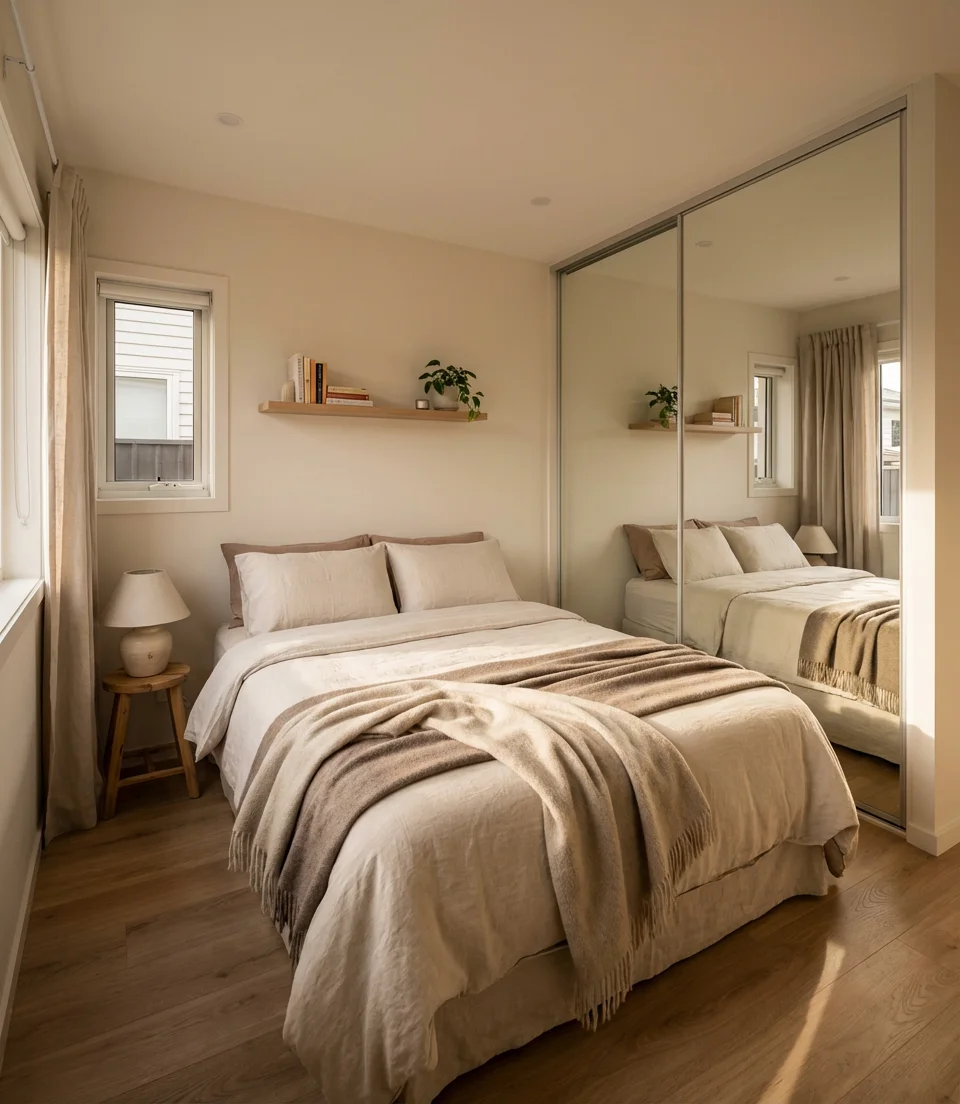 Queen Bed in a Super Small Room 2