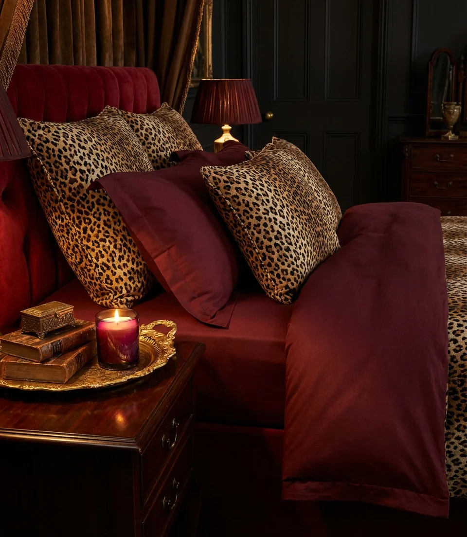 Red Bedroom With Cheetah Print Accents 2