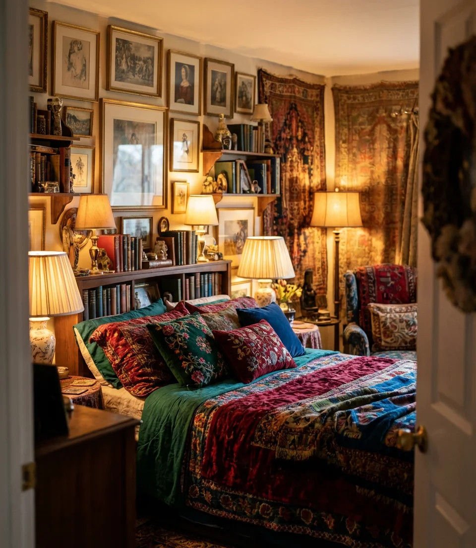 Red Bedroom With Maximalist Inspo Gallery 2