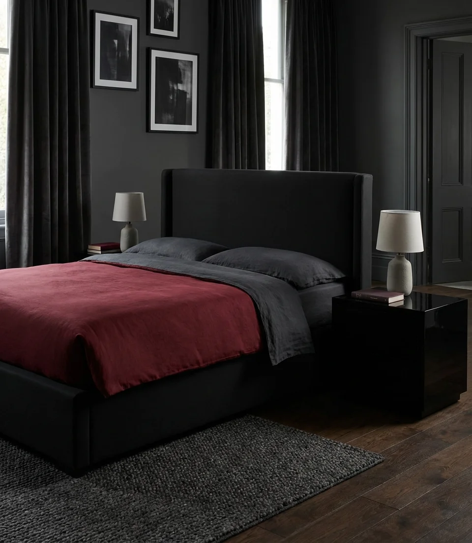 Red and Black Aesthetic Bedroom 1