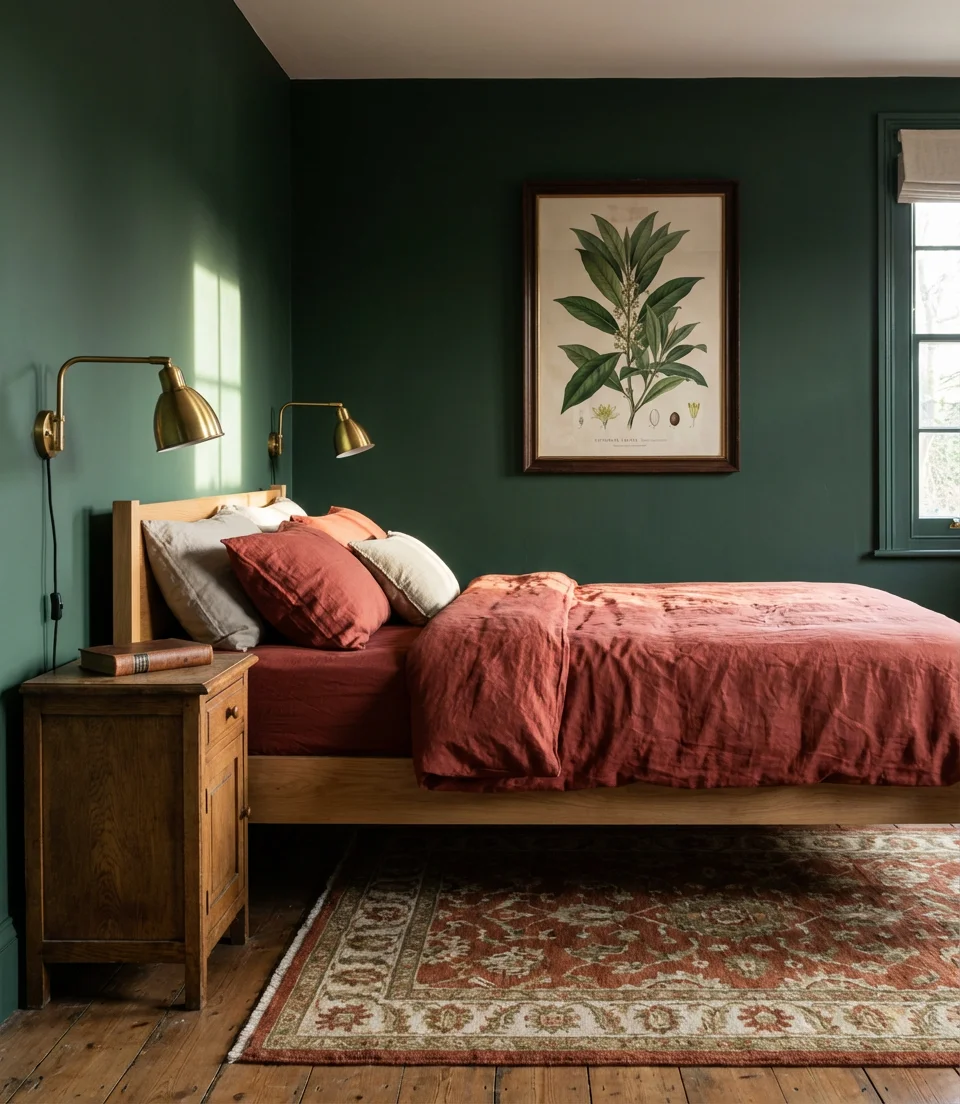 Red and Green Christmas-Inspired Bedroom 1