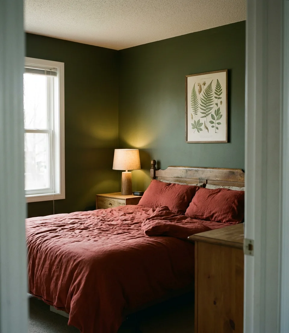 Red and Green Christmas-Inspired Bedroom 2