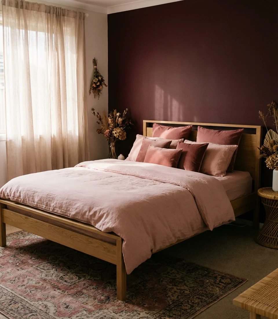 Red and Pink Bedroom With Romantic Energy 1