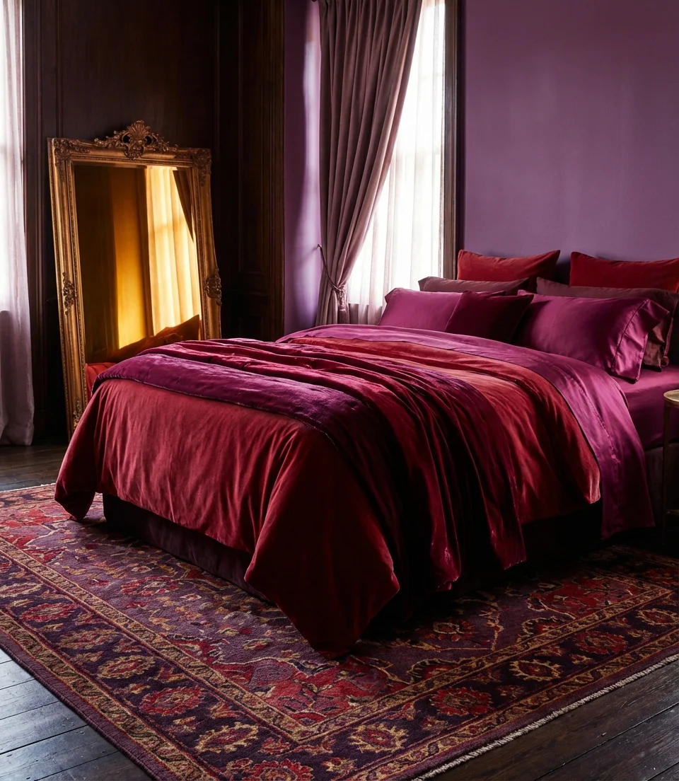 Red and Purple Bedroom With Jewel Tones 2