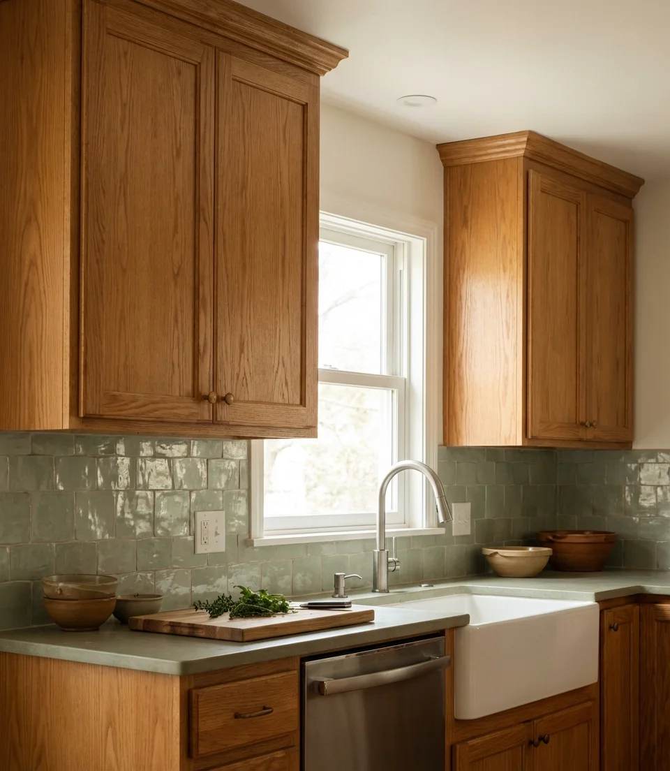 Refresh With a Green Tile Backsplash 1