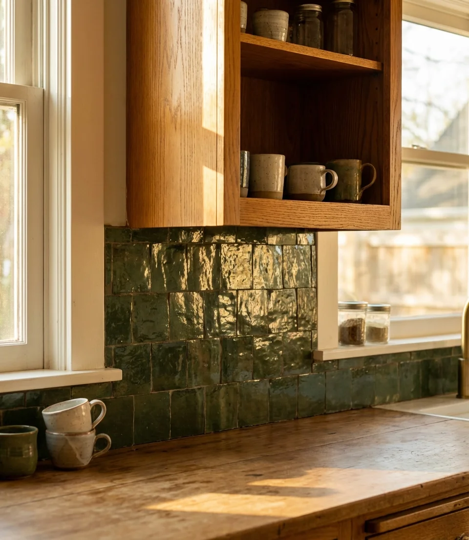 Refresh With a Green Tile Backsplash 2