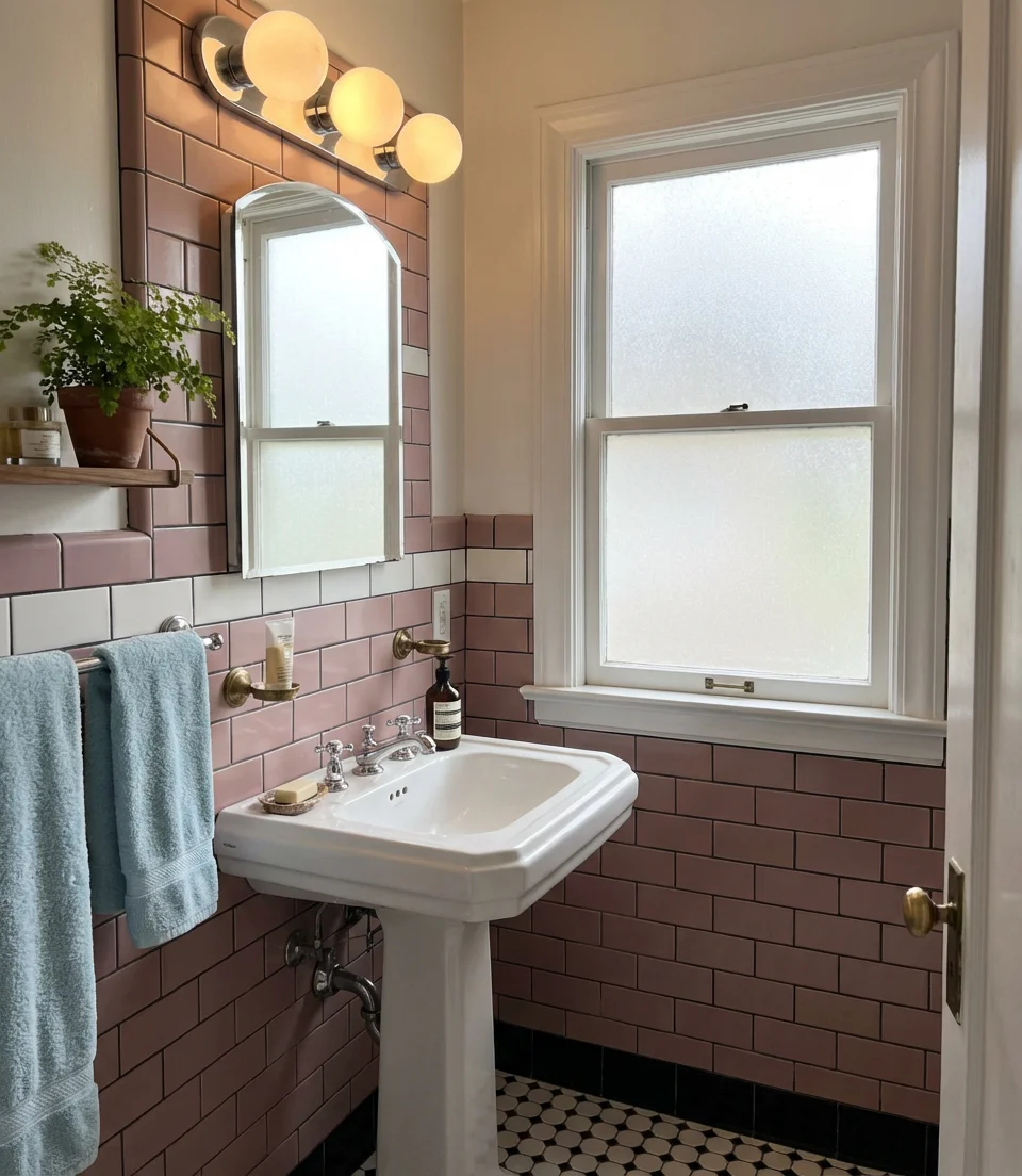 Retro Mid Century Bathroom with Pastel Accents 2