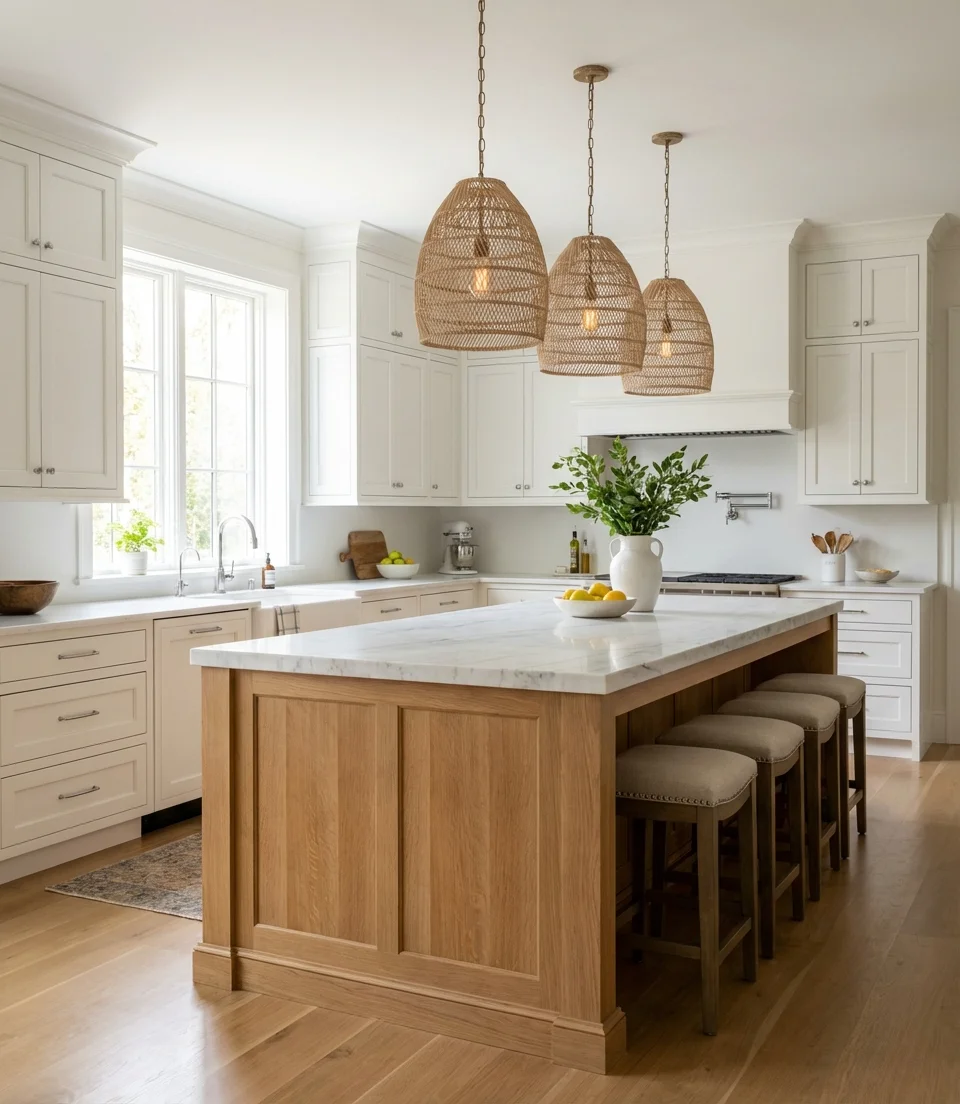 Rift White Oak Island as the Kitchens Focal Point 1