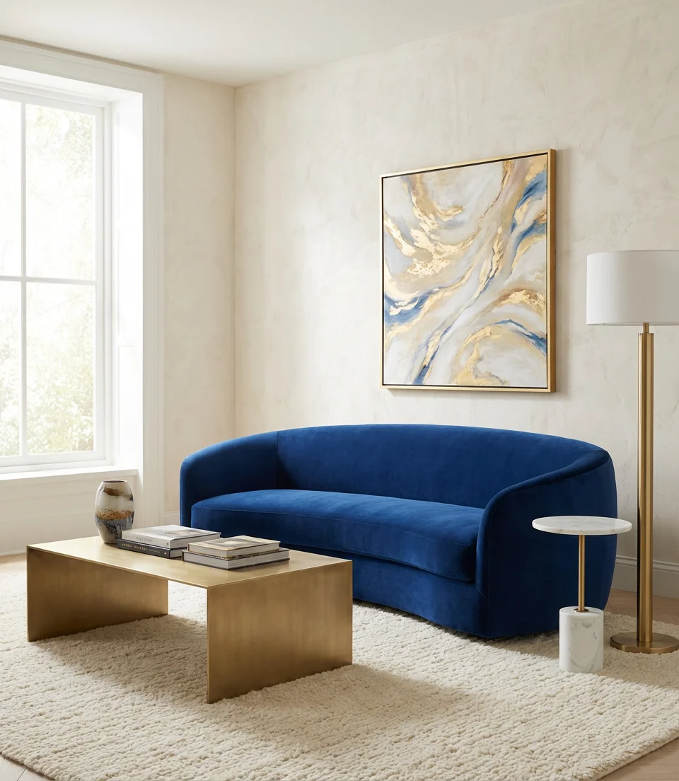 Royal Blue Velvet and Gold Accents 1