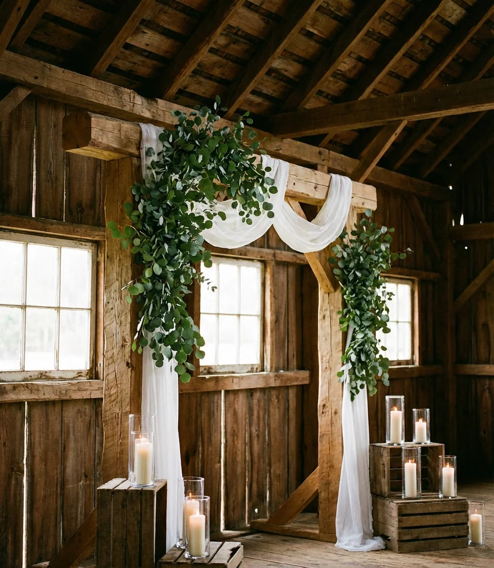 Rustic Barn Beam Backdrop 1