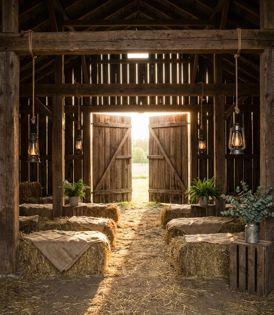 Rustic Barn Beam Backdrop 2