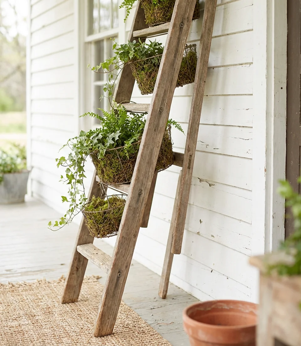 Rustic Ladder Display for Vertical Interest 1