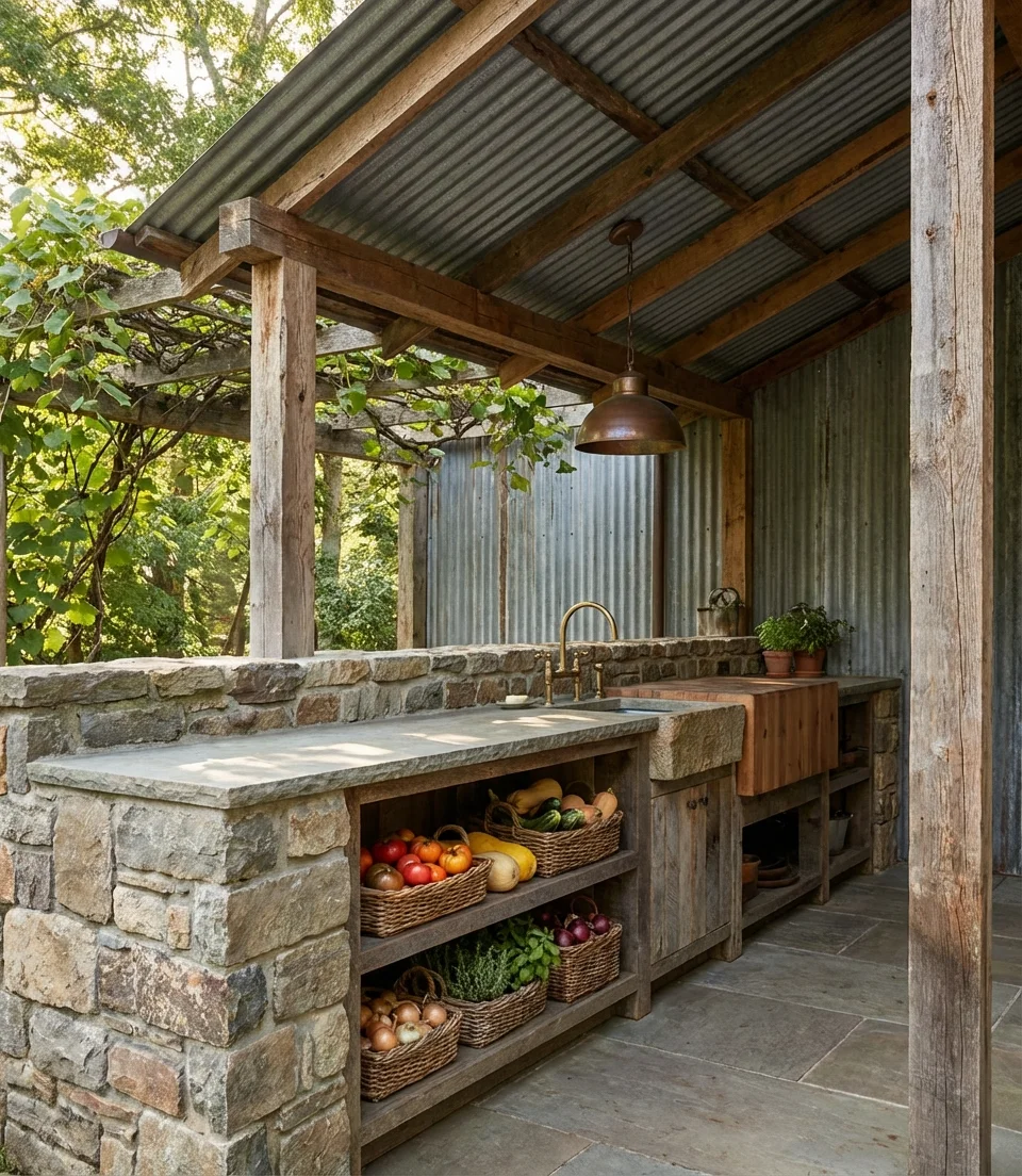 Rustic Outdoor Patio Kitchen 2