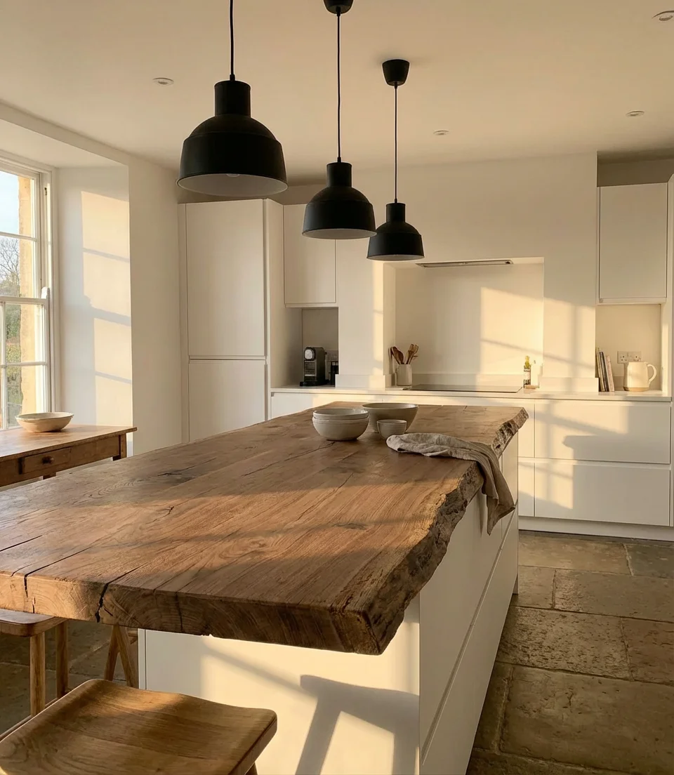 Rustic Wood Kitchen Island as the Star Element 1