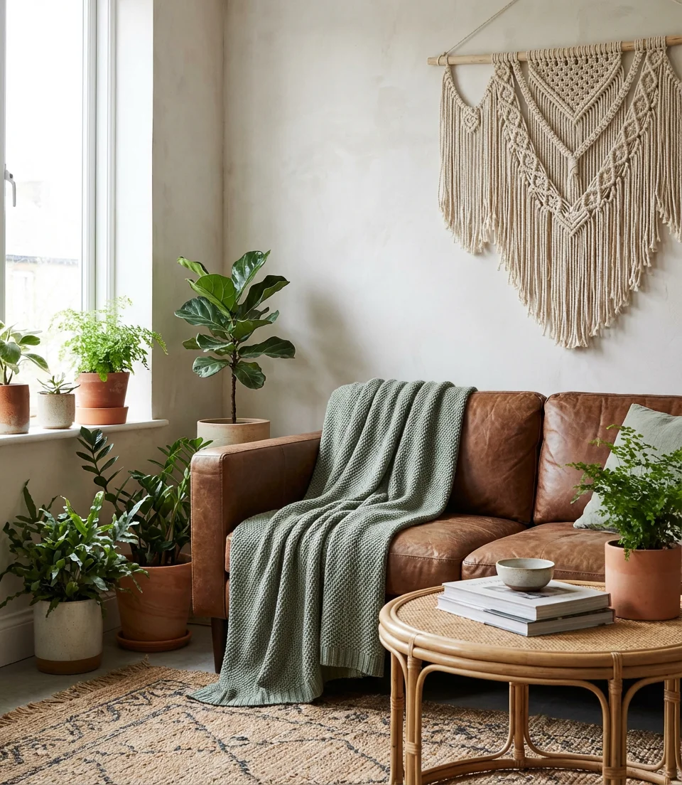 Sage Green and Brown Bohemian Lounge 1