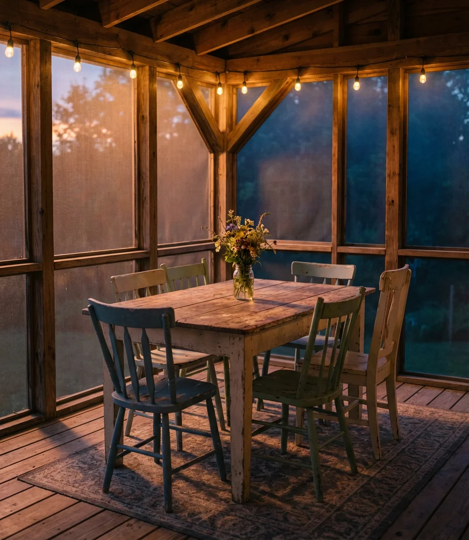 Screened-In Porch with Dining Setup 1