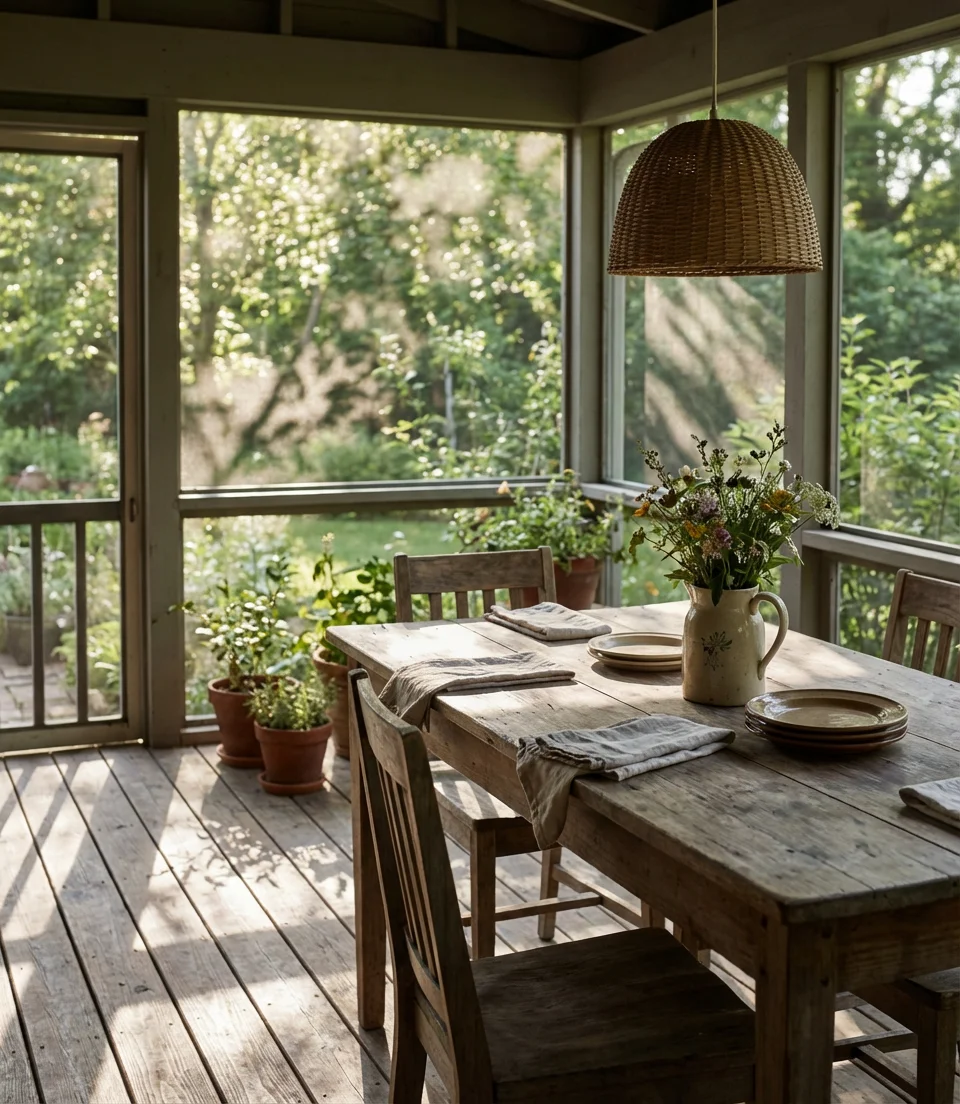 Screened-In Porch with Dining Setup 2