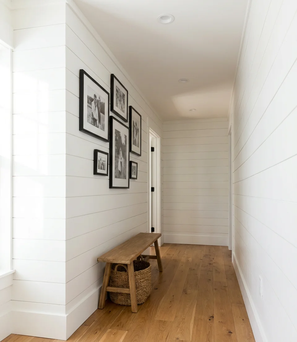 Shiplap Accent Panel in a Short Hallway 2