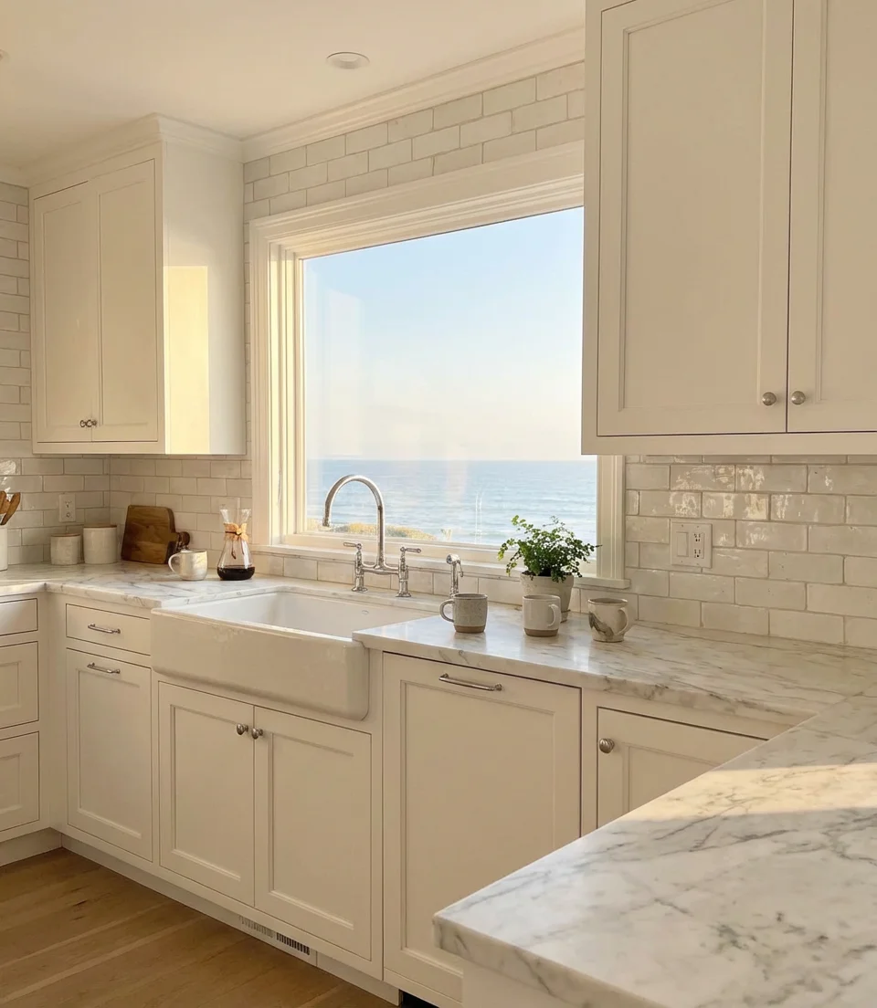 Simple Coastal Kitchen with Maximum Light 1