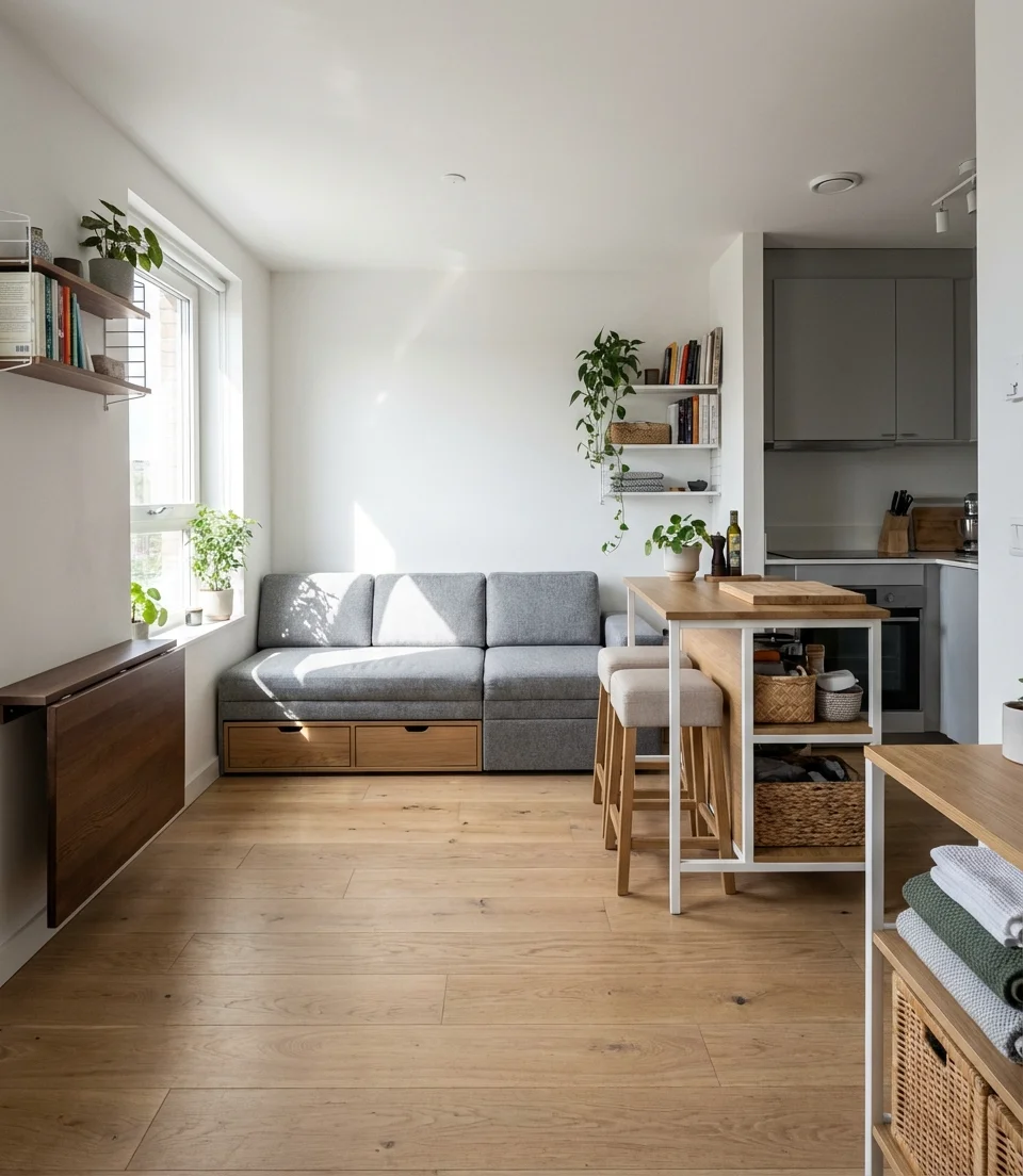 Small Interior Design Modern with Multifunctional Furniture 1