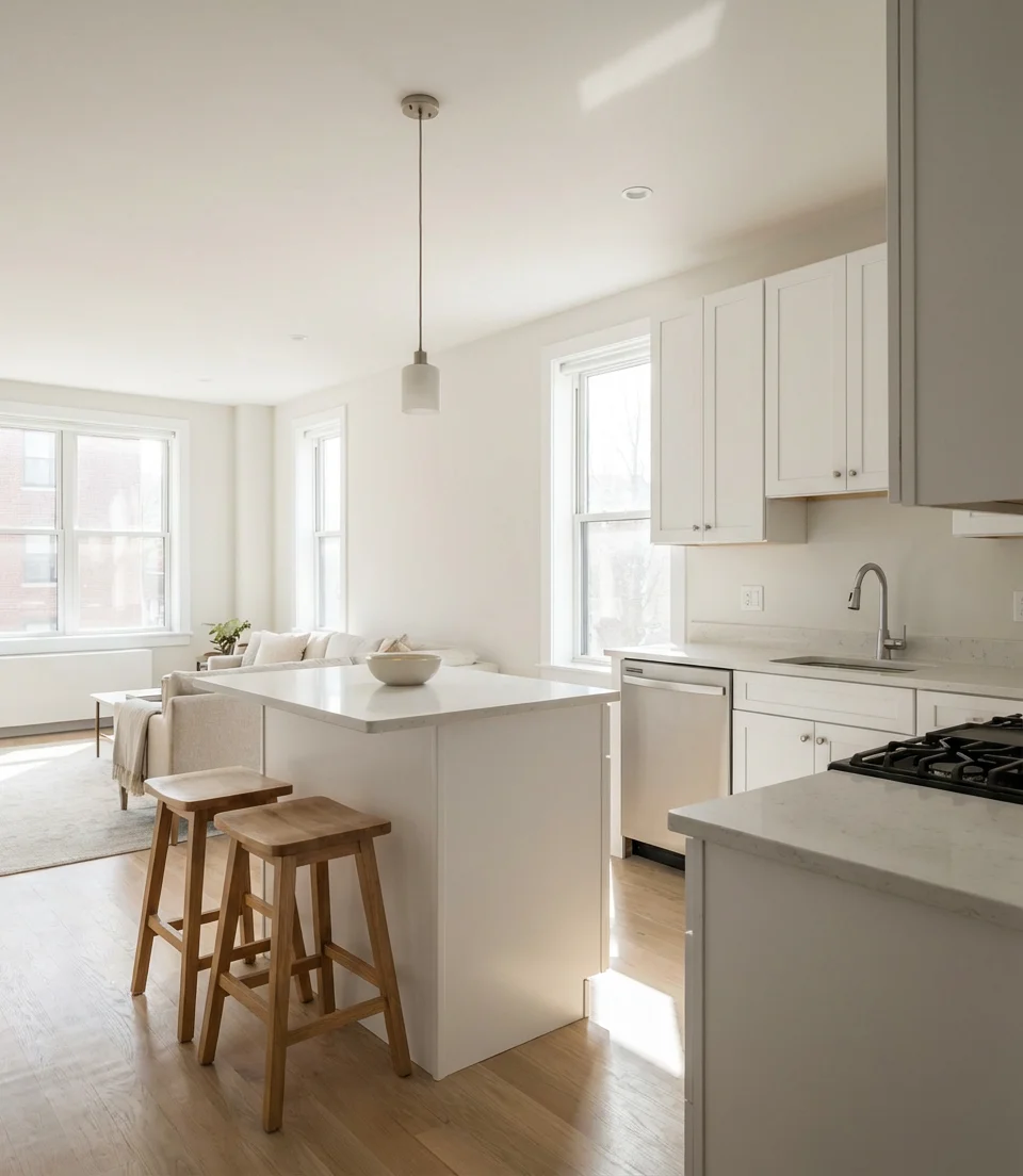 Small Open Kitchen With Island Bar Seating 1